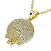Dije Elegante 05.342.0053 Oro Laminado, Diseño de Dinero, con Blanca Micro Pave, Pulido, Tono Dorado