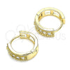 Argolla Huggie 02.210.0635.15 Oro Laminado, con Blanca Zirconia Cubica, Pulido, Tono Dorado