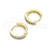 Argolla Huggie 02.210.0636.2.10 Oro Laminado, con Amatista Micro Pave, Pulido, Tono Dorado