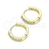 Argolla Huggie 02.210.0637.12 Oro Laminado, con Blanca Zirconia Cubica, Pulido, Tono Dorado