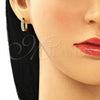Argolla Huggie 02.210.0637.2.12 Oro Laminado, con Aqua Azul Zirconia Cubica, Pulido, Tono Dorado