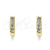 Argolla Huggie 02.210.0637.3.12 Oro Laminado, con Amatista Zirconia Cubica, Pulido, Tono Dorado