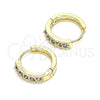 Argolla Huggie 02.210.0637.3.12 Oro Laminado, con Amatista Zirconia Cubica, Pulido, Tono Dorado