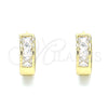 Argolla Huggie 02.210.0638.12 Oro Laminado, con Blanca Zirconia Cubica, Pulido, Tono Dorado