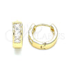 Argolla Huggie 02.210.0638.12 Oro Laminado, con Blanca Zirconia Cubica, Pulido, Tono Dorado
