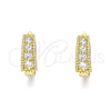 Argolla Huggie 02.210.0639.12 Oro Laminado, con Blanca Zirconia Cubica, Pulido, Tono Dorado