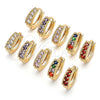 Argolla Huggie 02.210.0639.1.12 Oro Laminado, con Granate Zirconia Cubica, Pulido, Tono Dorado