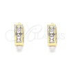 Argolla Huggie 02.210.0640.10 Oro Laminado, con Blanca Zirconia Cubica, Pulido, Tono Dorado