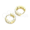 Argolla Huggie 02.210.0640.10 Oro Laminado, con Blanca Zirconia Cubica, Pulido, Tono Dorado