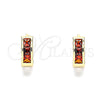 Argolla Huggie 02.210.0640.1.10 Oro Laminado, con Granate Zirconia Cubica, Pulido, Tono Dorado