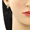 Argolla Huggie 02.210.0640.2.10 Oro Laminado, con Aqua Azul Zirconia Cubica, Pulido, Tono Dorado
