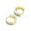 Argolla Huggie 02.210.0640.3.10 Oro Laminado, con Amatista Zirconia Cubica, Pulido, Tono Dorado