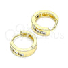 Argolla Huggie 02.210.0641.12 Oro Laminado, con Blanca Zirconia Cubica, Pulido, Tono Dorado