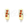 Argolla Huggie 02.210.0641.1.12 Oro Laminado, con Granate Zirconia Cubica, Pulido, Tono Dorado