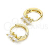 Argolla Huggie 02.210.0642.12 Oro Laminado, con Blanca Zirconia Cubica, Pulido, Tono Dorado