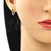 Argolla Huggie 02.210.0643.2.12 Oro Laminado, con Aqua Azul Zirconia Cubica, Pulido, Tono Dorado