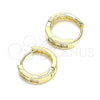 Argolla Huggie 02.210.0644.12 Oro Laminado, con Blanca Zirconia Cubica, Pulido, Tono Dorado