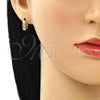 Argolla Huggie 02.210.0644.2.12 Oro Laminado, con Aqua Azul Zirconia Cubica, Pulido, Tono Dorado