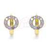 Argolla Huggie 02.210.0646.2.15 Oro Laminado, con Amatista Zirconia Cubica, Pulido, Tono Dorado
