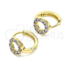 Argolla Huggie 02.210.0646.2.15 Oro Laminado, con Amatista Zirconia Cubica, Pulido, Tono Dorado