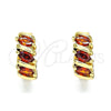 Argolla Huggie 02.210.0648.1.15 Oro Laminado, con Granate Zirconia Cubica, Pulido, Tono Dorado