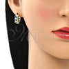 Argolla Huggie 02.210.0648.2.15 Oro Laminado, con Aqua Azul Zirconia Cubica, Pulido, Tono Dorado