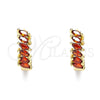 Argolla Huggie 02.210.0650.1.15 Oro Laminado, con Granate Zirconia Cubica, Pulido, Tono Dorado