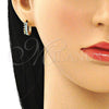 Argolla Huggie 02.210.0650.2.15 Oro Laminado, con Aqua Azul Zirconia Cubica, Pulido, Tono Dorado