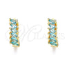 Argolla Huggie 02.210.0650.2.15 Oro Laminado, con Aqua Azul Zirconia Cubica, Pulido, Tono Dorado