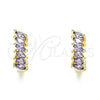 Argolla Huggie 02.210.0650.3.15 Oro Laminado, con Amatista Zirconia Cubica, Pulido, Tono Dorado