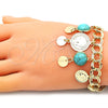 Pulsera de Dije 03.331.0119.3.08 Oro Laminado, con Light Turquoise Opal, Pulido, Tono Dorado (10 MM Thickness, 8 Inches Length)