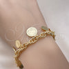 Pulsera de Dije 03.331.0212.08 Oro Laminado, Pulido, Tono Dorado (Grosor 06 MM, 8 Pulgadas de Largo)
