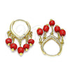 Argolla Huggie 02.63.2731.15 Oro Laminado, Resinado Rojo, Tono Dorado