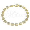 Pulsera Elegante 03.326.0019.07 Oro Laminado, Diseño de Mariposa, Pulido, Tono Dorado (06 MM Thickness, 7 Inches Length)