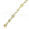 Pulsera Elegante 03.326.0021.08 Oro Laminado, Diseño de Candado y Llave, Pulido, Tono Dorado (06 MM Thickness, 8 Inches Length)