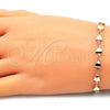 Pulsera Elegante 03.326.0023.07 Oro Laminado, Diseño de Corazón, Pulido, Tono Dorado (06 MM Thickness, 7 Inches Length)