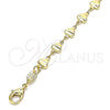Pulsera Elegante 03.326.0023.07 Oro Laminado, Diseño de Corazón, Pulido, Tono Dorado (06 MM Thickness, 7 Inches Length)