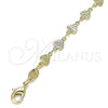 Pulsera Elegante 03.326.0024.07 Oro Laminado, Diseño de Corazón, Diamantado, Tono Dorado (06 MM Thickness, 7 Inches Length)