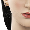 Arete Dormilona 02.310.0060 Oro Laminado, Diseño de Estrella, con Chanpan Oscuro Zirconia Cubica, Pulido, Tono Dorado
