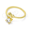 Anillo Multi Piedra 01.310.0003 Oro Laminado, Diseño de Infinito, con Blanca Zirconia Cubica, Pulido, Tono Dorado (One size fits all)