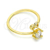Anillo Multi Piedra 01.310.0003 Oro Laminado, Diseño de Infinito, con Blanca Zirconia Cubica, Pulido, Tono Dorado (One size fits all)