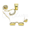 Dije Elegante 05.362.0003 Oro Laminado, Diseño de Elefante, con Blanca Micro Pave, Esmaltado Blanco, Tono Dorado