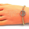 Pulsera Bolo Ajustable 03.381.0042.11 Oro Laminado, Diseño de Mama, con Blanca Micro Pave, Pulido, Tono Dorado (04 MM Thickness, 11 Inches Length)