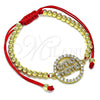 Pulsera Bolo Ajustable 03.381.0042.11 Oro Laminado, Diseño de Mama, con Blanca Micro Pave, Pulido, Tono Dorado (04 MM Thickness, 11 Inches Length)