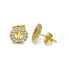 Arete Dormilona 02.156.0646 Oro Laminado, con Blanca Micro Pave, Pulido, Tono Dorado