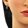 Argolla Pequeña 02.96.0080.2.10 Oro Laminado, Diamantado, Tres Tonos