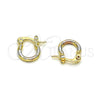Argolla Pequeña 02.96.0080.2.10 Oro Laminado, Diamantado, Tres Tonos