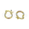 Argolla Pequeña 02.96.0080.2.12 Oro Laminado, Diamantado, Tres Tonos