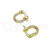 Argolla Pequeña 02.96.0083.2.10 Oro Laminado, Diamantado, Tres Tonos
