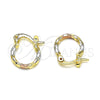 Argolla Pequeña 02.96.0087.2.12 Oro Laminado, Diamantado, Tres Tonos